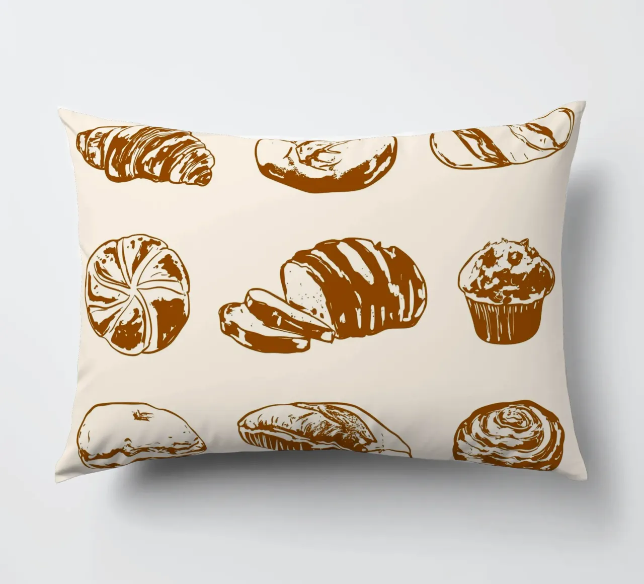 Illustrazione di pane e dolci rustici cuscino da EDMPROJECT