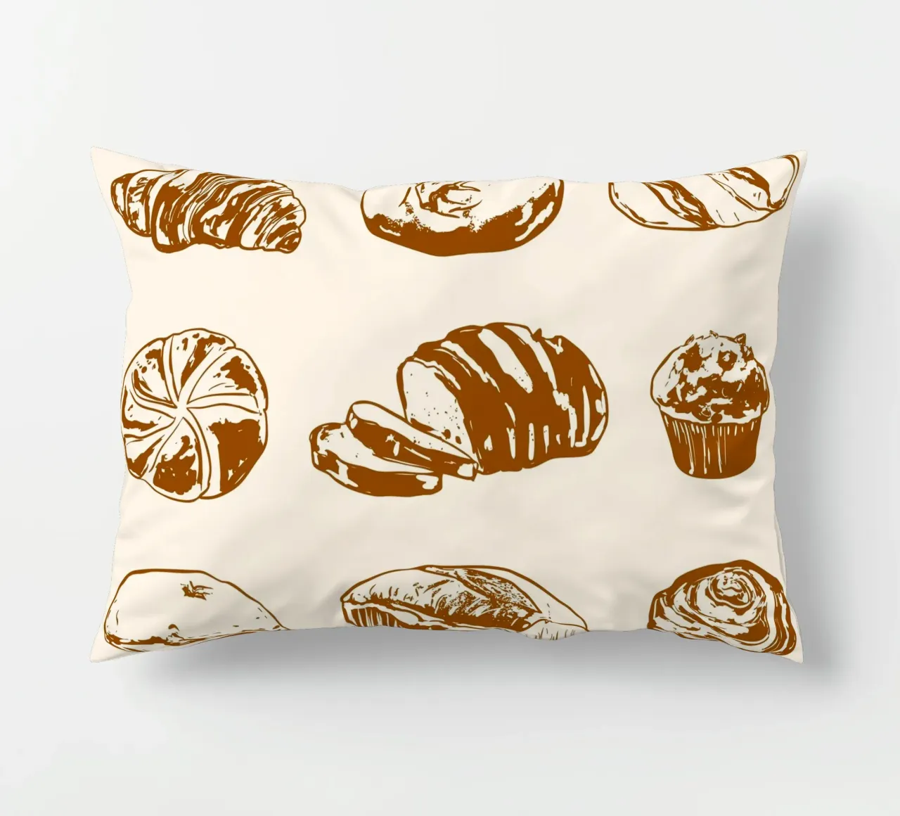 Illustrazione di pane e dolci rustici cuscino da EDMPROJECT