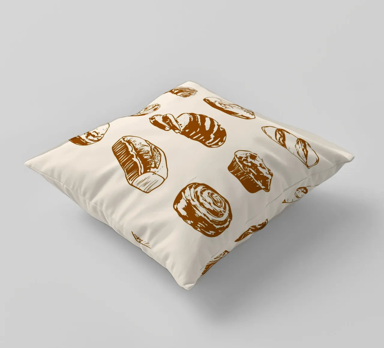 Illustrazione di pane e dolci rustici cuscino da EDMPROJECT