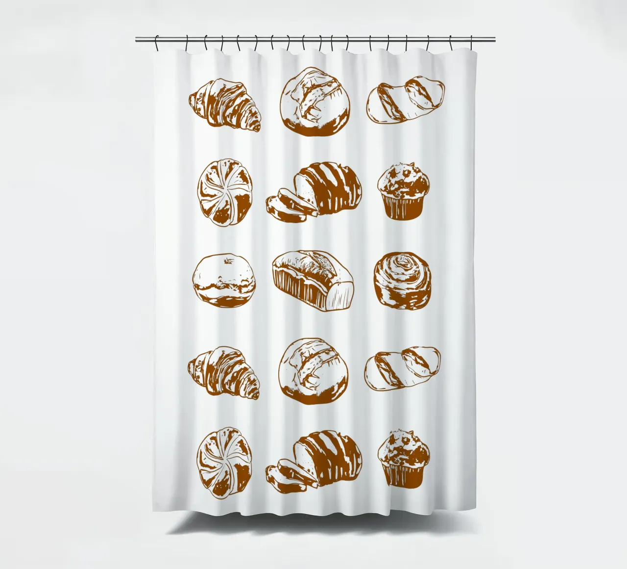 Rustikales Brot & Gebäck Illustration Duschvorhang von EDMPROJECT