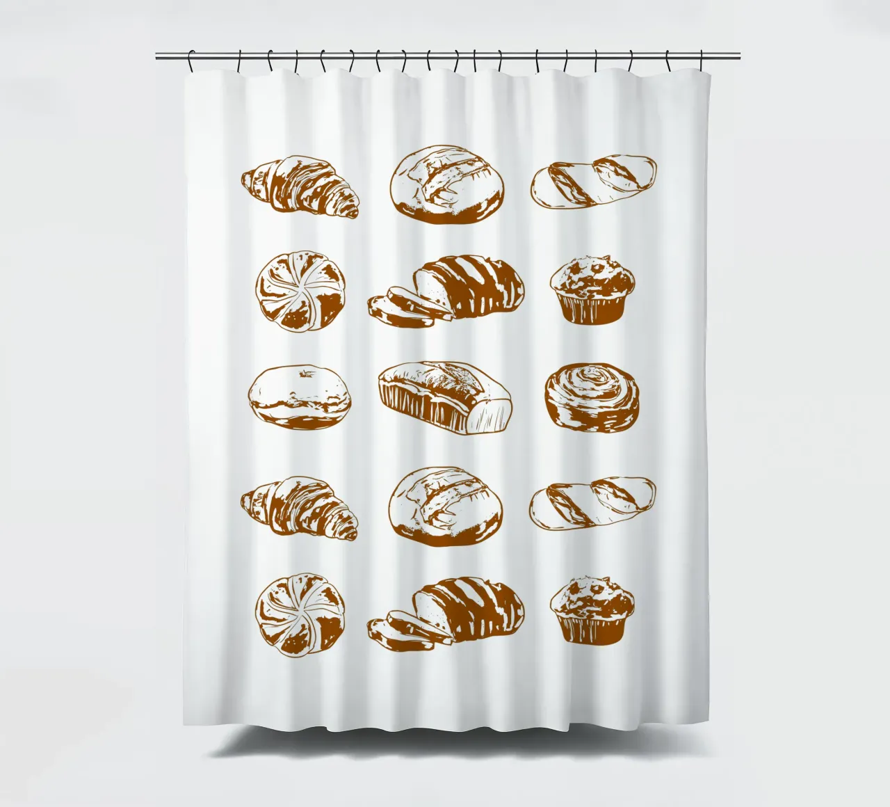 Rustikales Brot & Gebäck Illustration Duschvorhang von EDMPROJECT