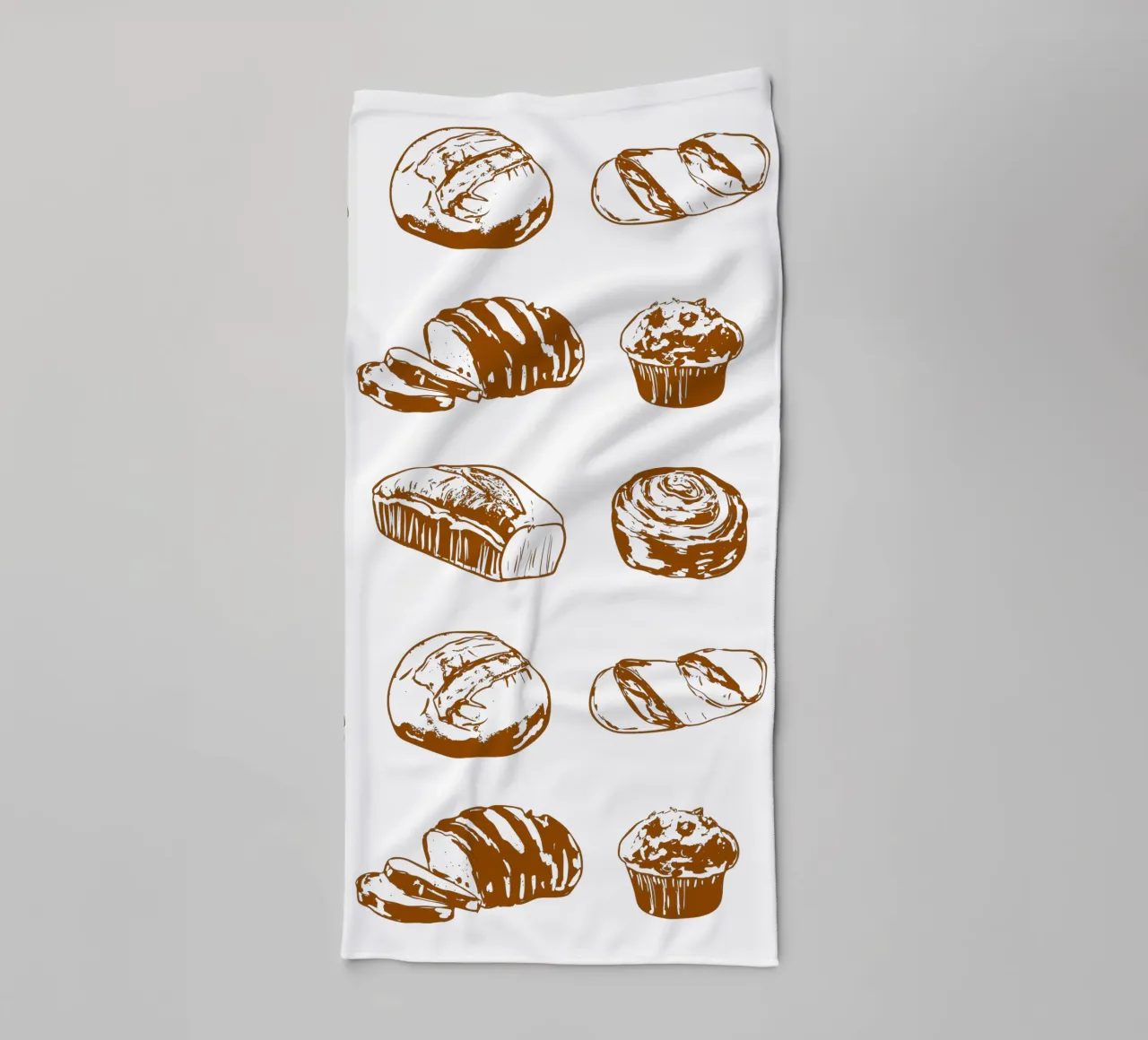 Rustikales Brot & Gebäck Illustration Handtuch von EDMPROJECT