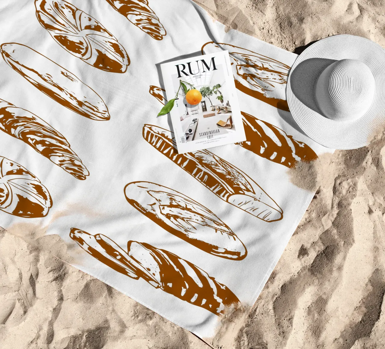 Illustrazione di pane e dolci rustici telo mare da EDMPROJECT