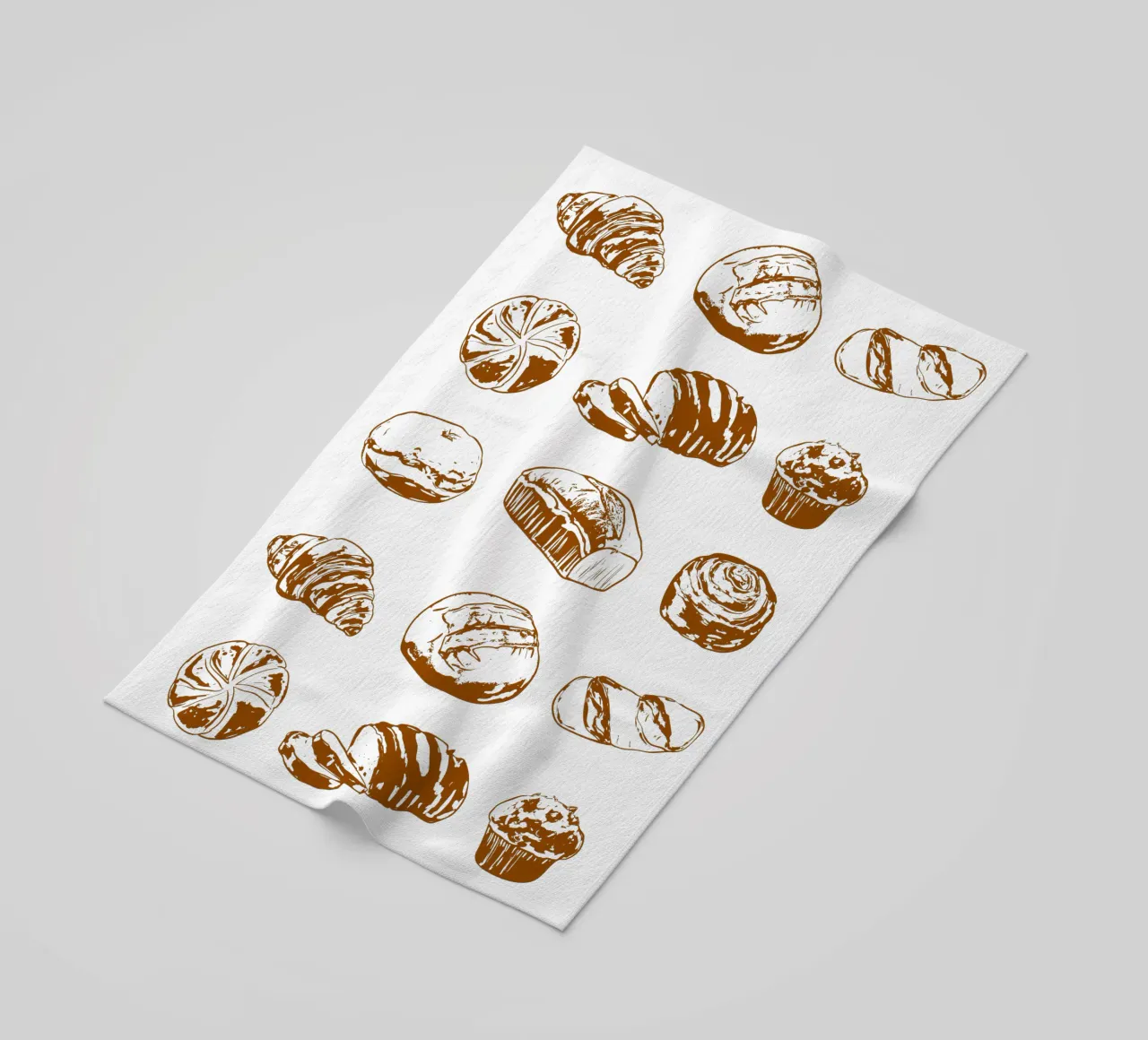 Illustrazione di pane e dolci rustici telo mare da EDMPROJECT