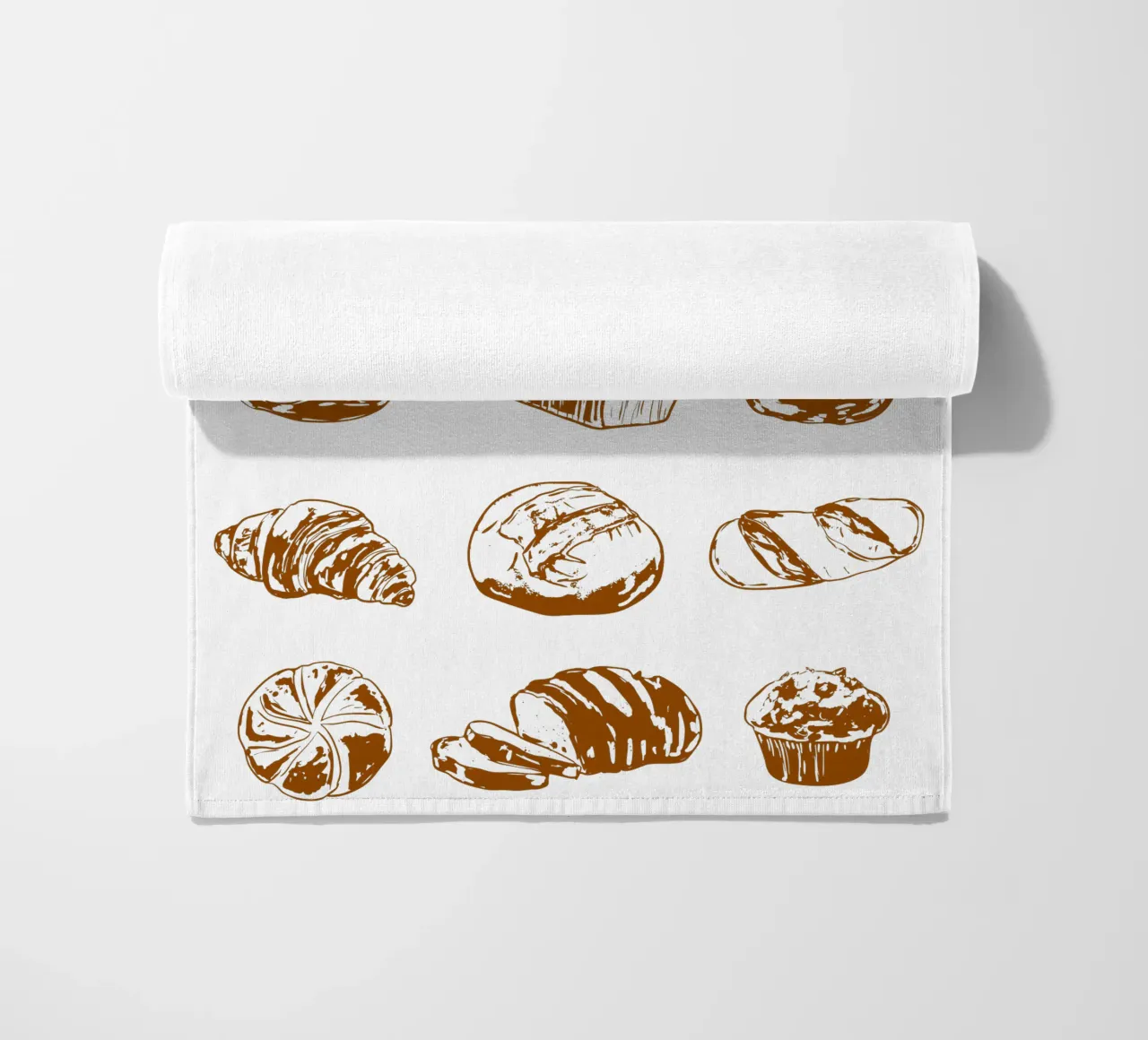 Illustrazione di pane e dolci rustici telo mare da EDMPROJECT