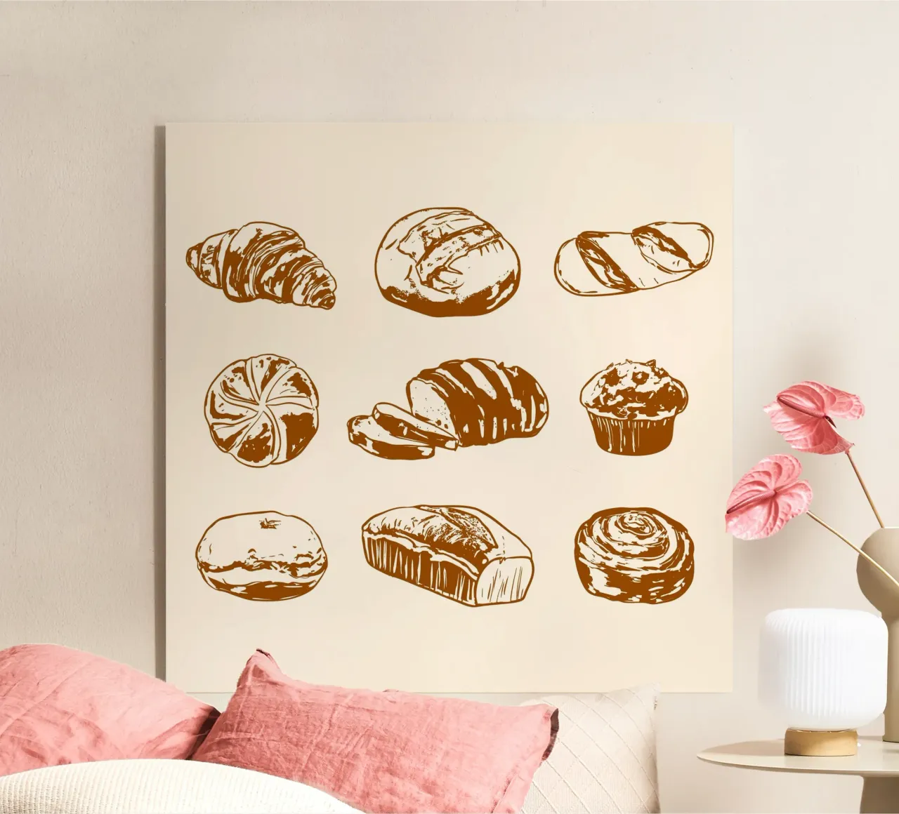 Illustrazione di pane e dolci rustici plexiglass da EDMPROJECT
