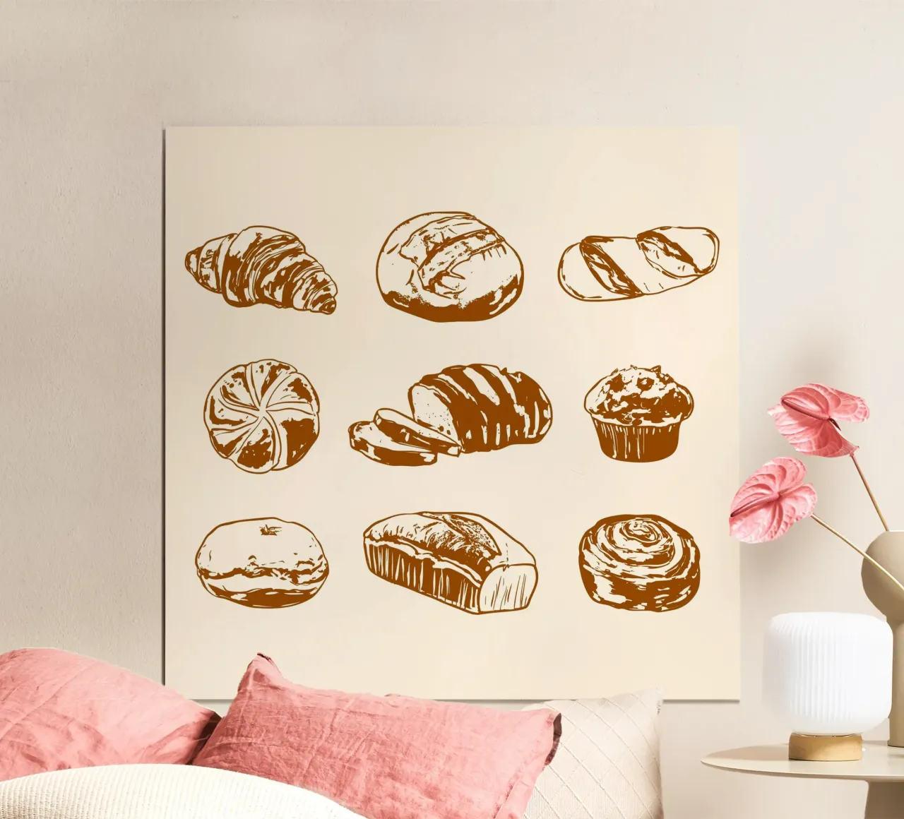 Illustrazione di pane e dolci rustici carta hahnemühle da EDMPROJECT