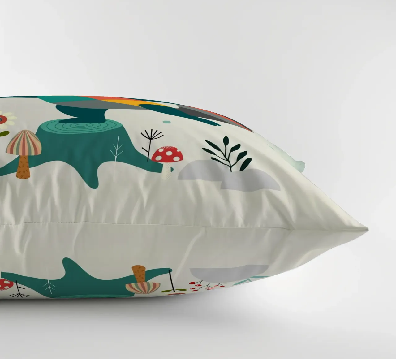 Raccoon juggles happily with apples - Playful motif decorative cushion by namosh