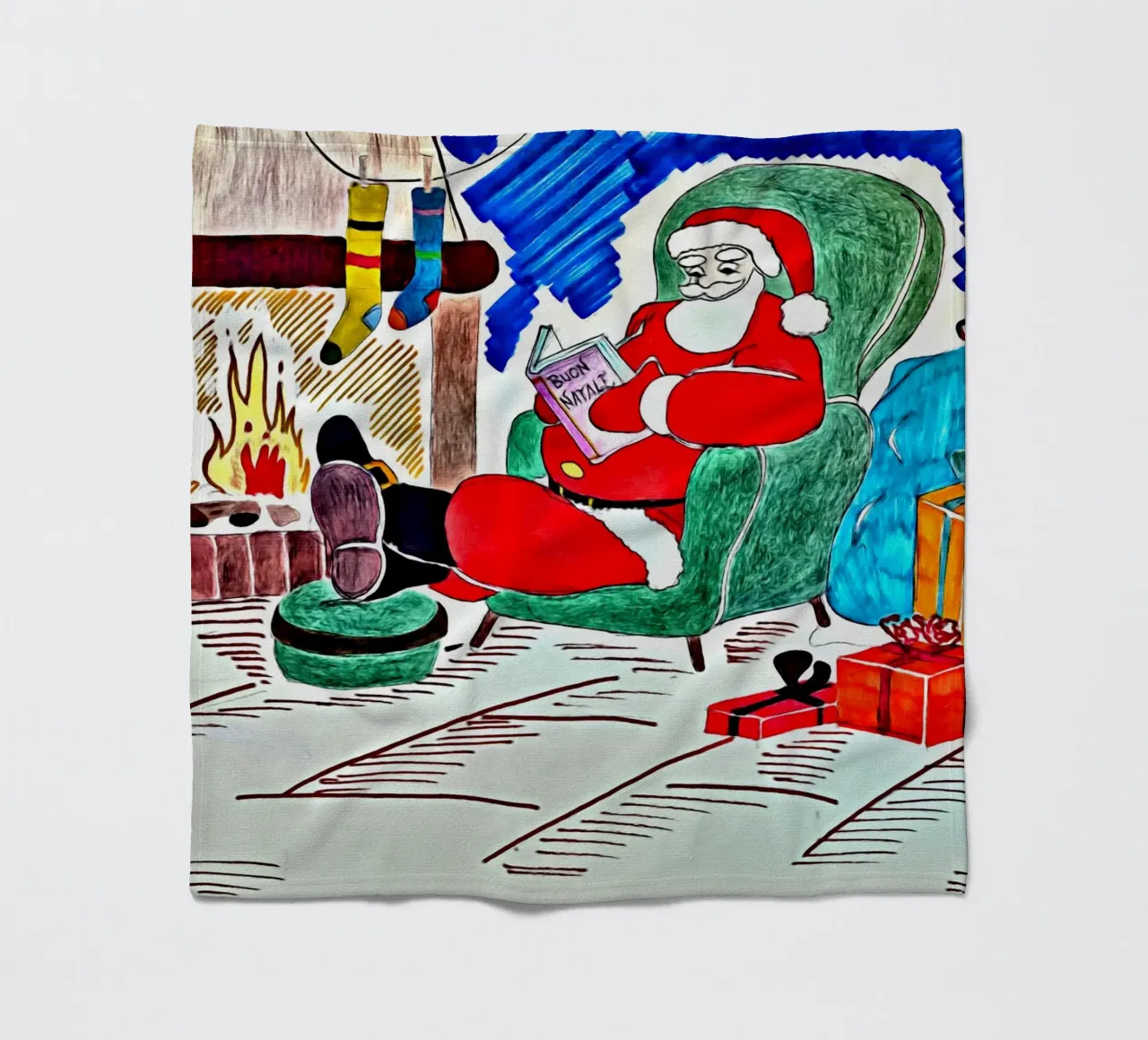 Joyeux Noël plaid polaire de Massimo Frascogna