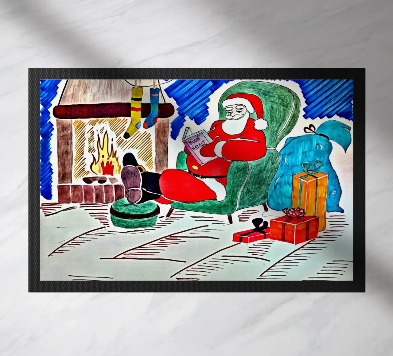 Merry Christmas doormat by Massimo Frascogna