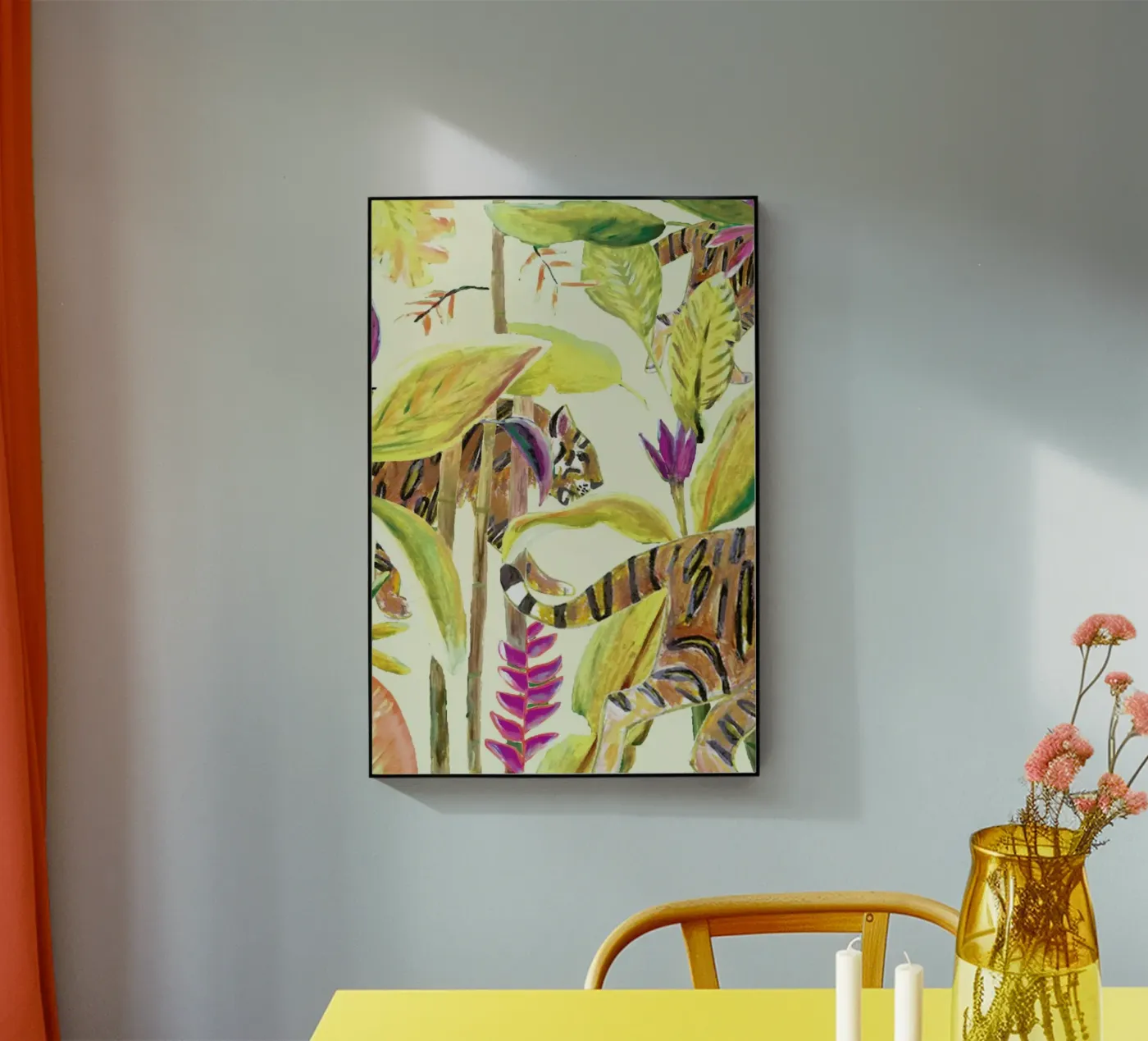 Tiger Jungle Yellow plexiglass da Femke Zwaan