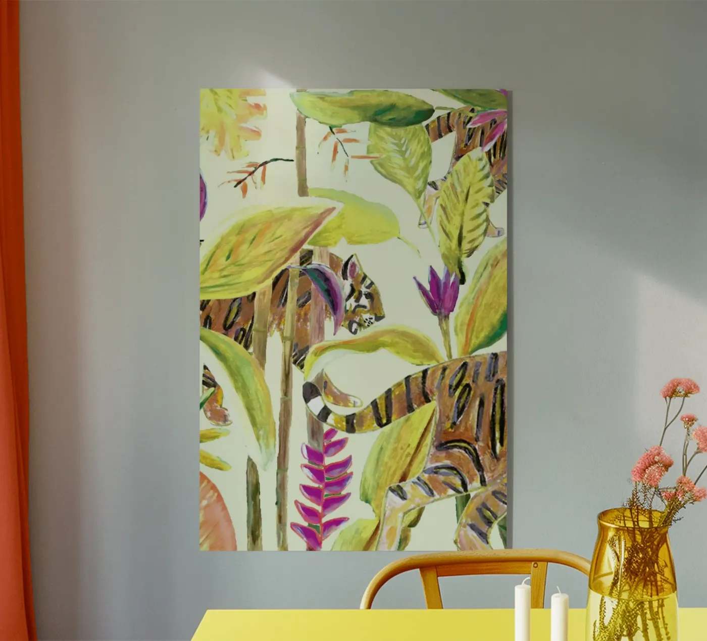 Tiger Jungle Yellow plexiglass da Femke Zwaan