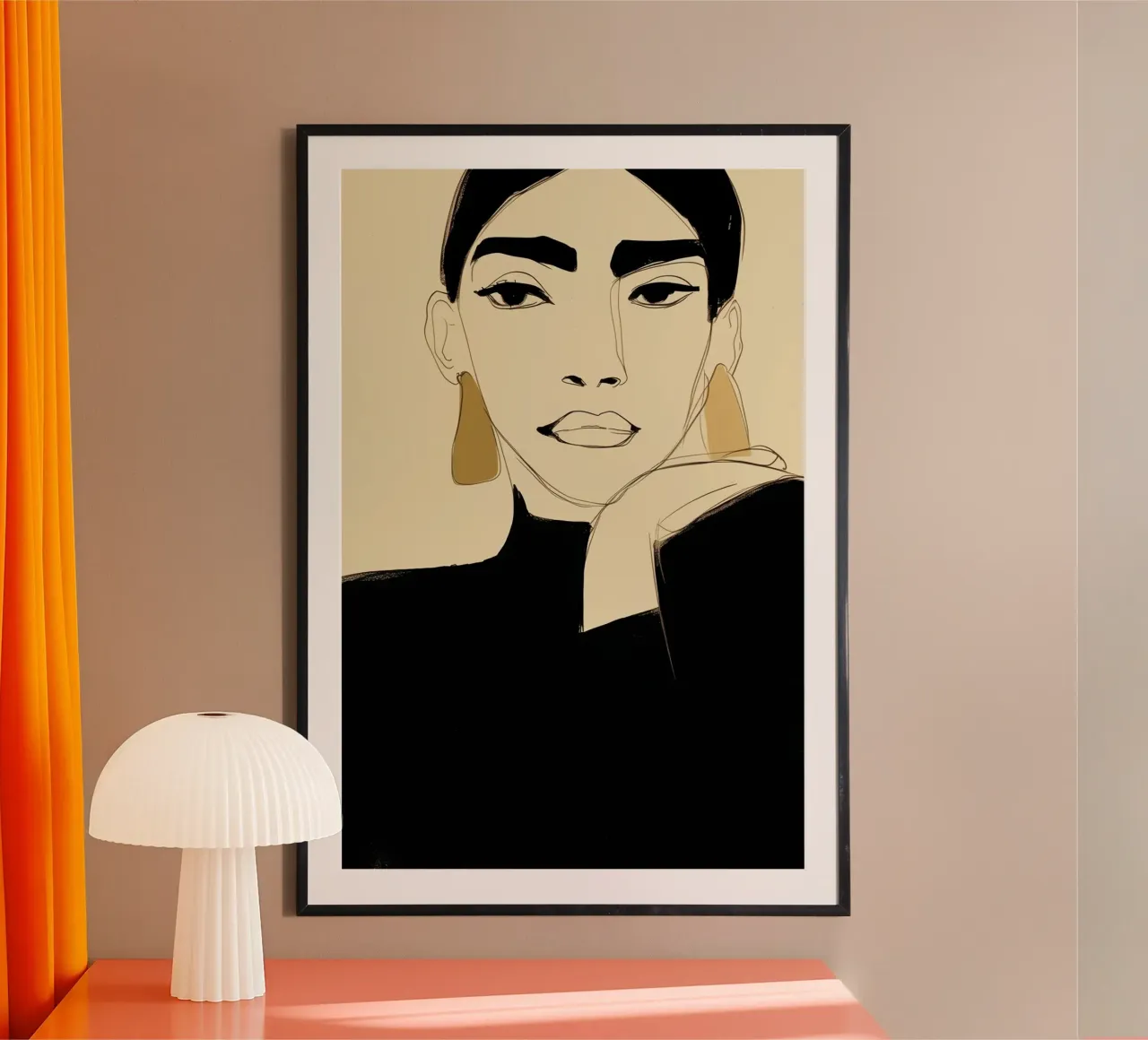Porträt der Sartre-Frau | Digitale Handzeichnung Poster von Autofocus