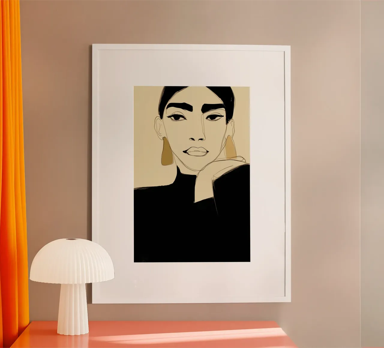 Porträt der Sartre-Frau | Digitale Handzeichnung Poster von Autofocus