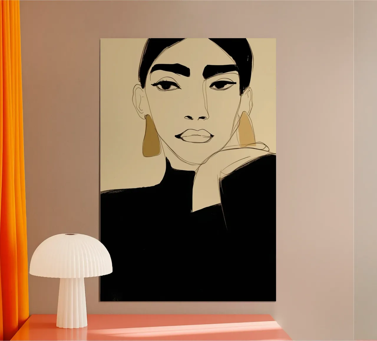 Porträt der Sartre-Frau | Digitale Handzeichnung Poster von Autofocus