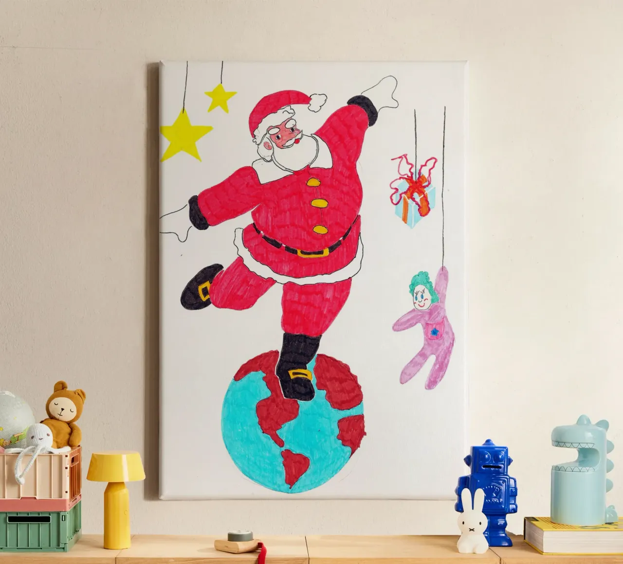 Kerst canvas met Baklijst van Massimo Frascogna