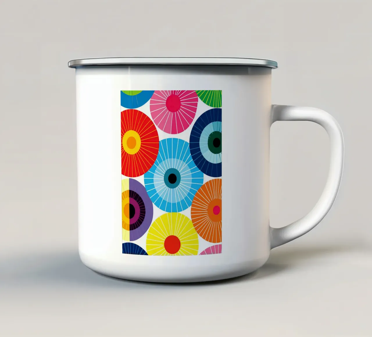 Ombrelloni astratti colorati tazza in smalto da Autofocus