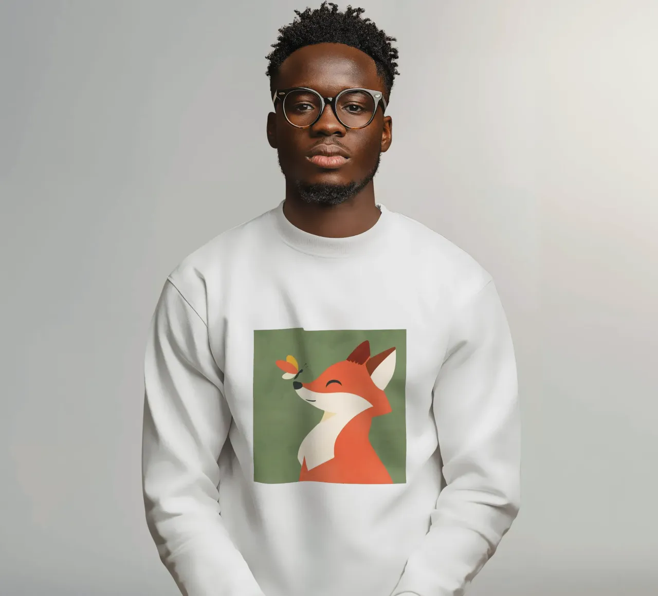 Volpe gentile con farfalla - incontro in armonia felpa da namosh