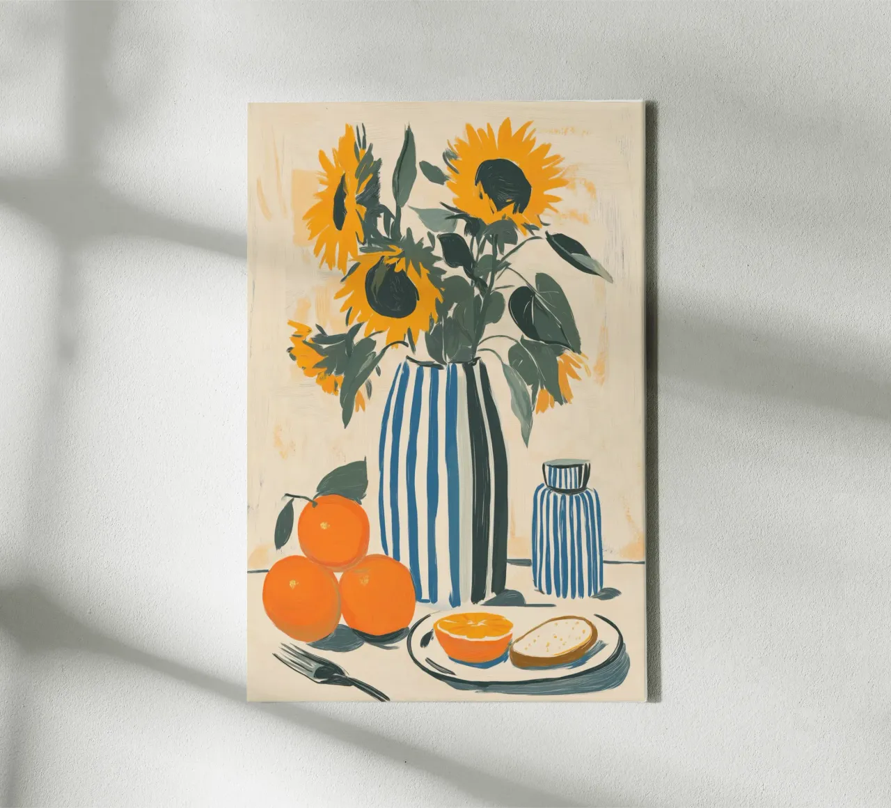 Levendig Zonnebloemen Stilleven canvas met Baklijst van Melloi Art Print