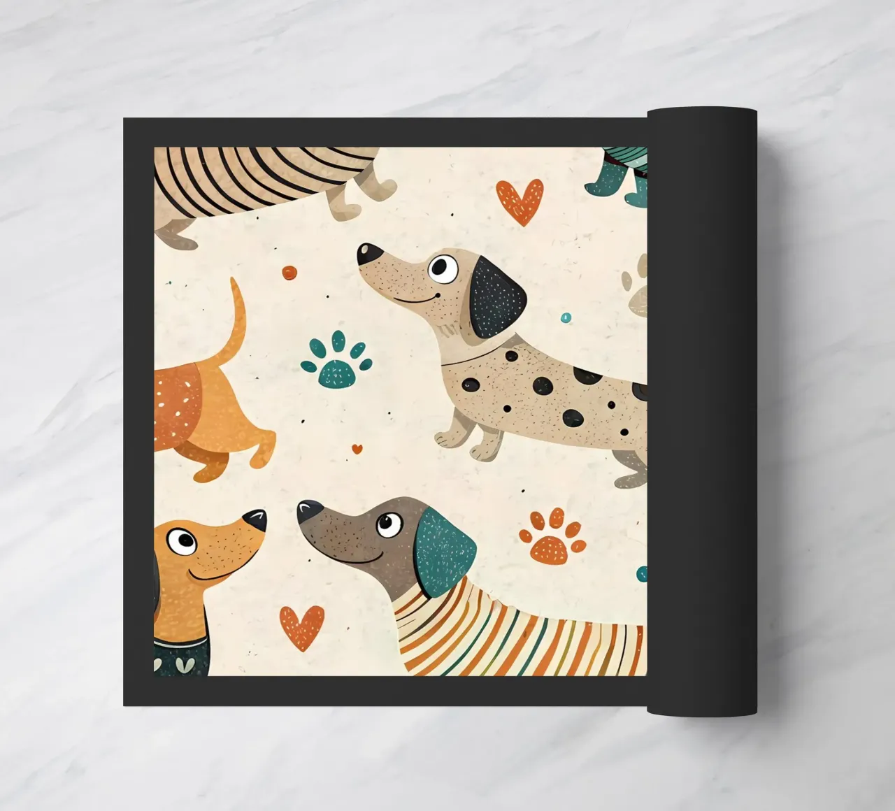 Dog Doodle Pattern doormat by Happy Littles