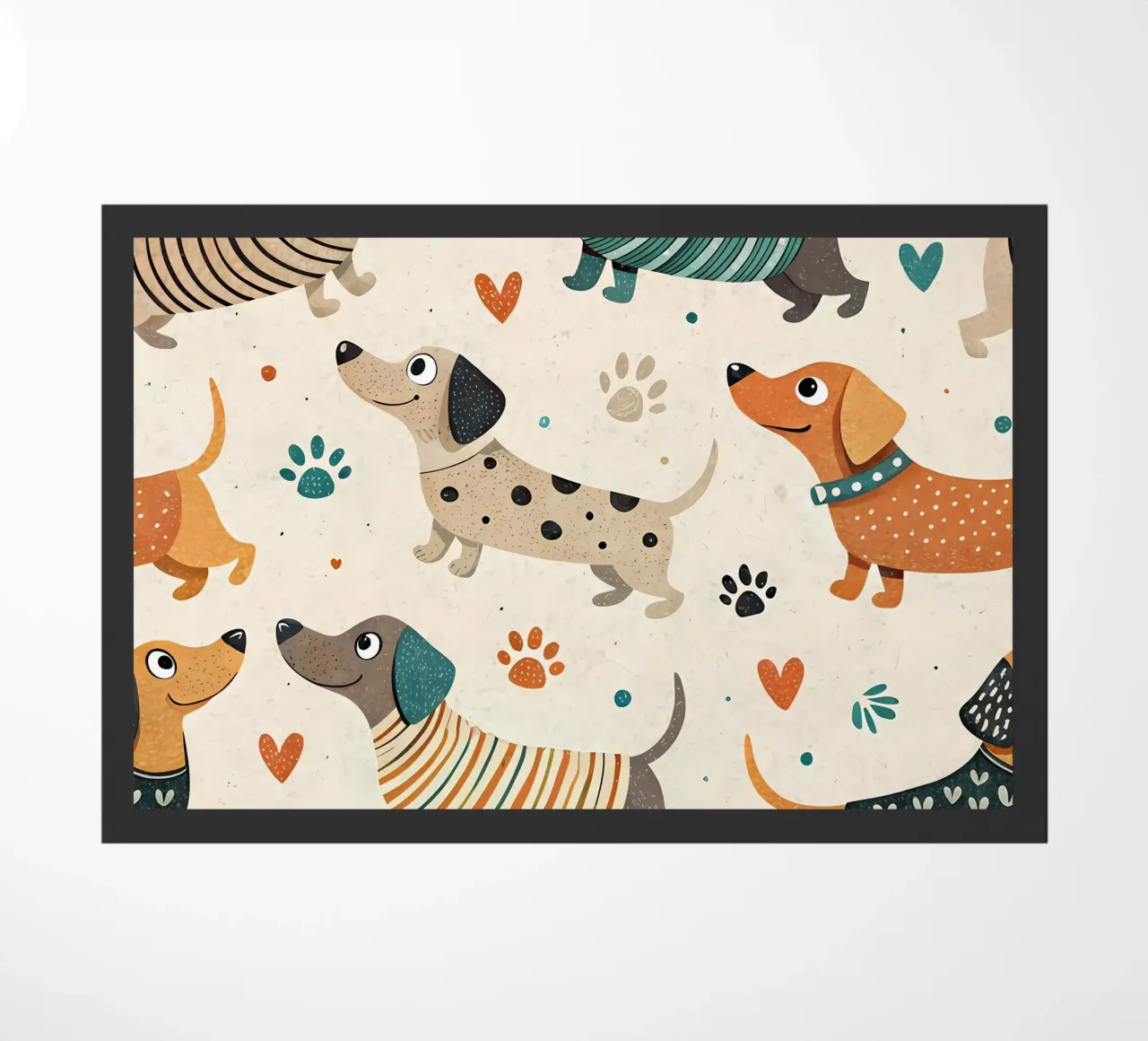 Dog Doodle Pattern doormat by Happy Littles