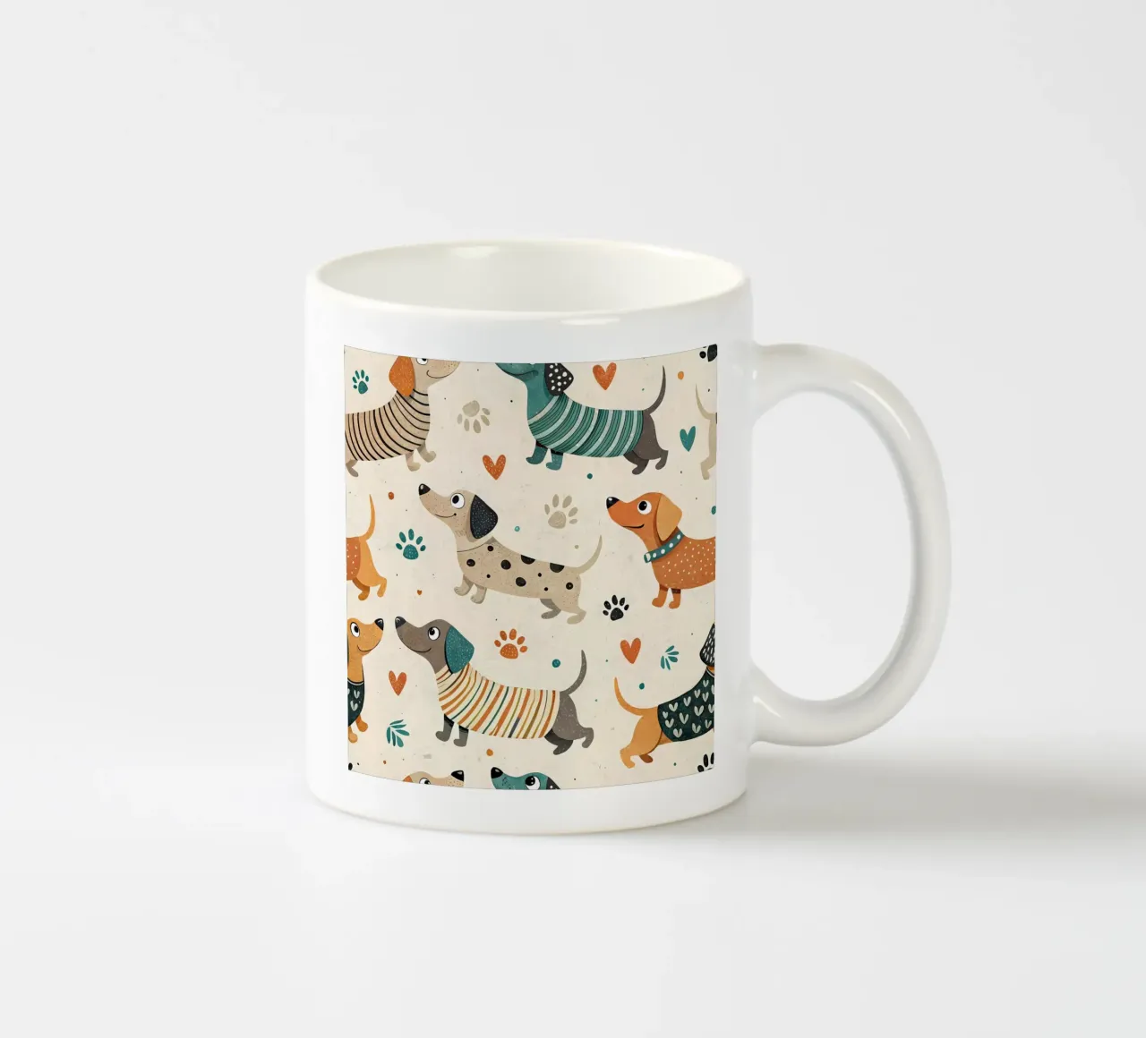 Modello di scarabocchio per cani tazza in ceramica da Happy Littles