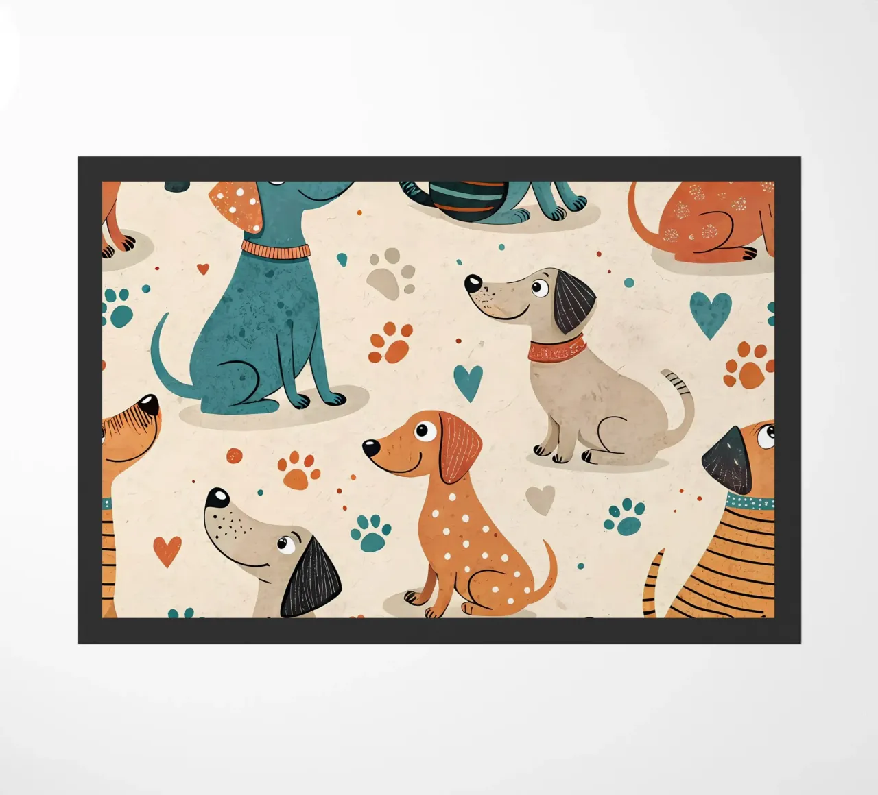 Dog Doodle Pattern doormat by Happy Littles