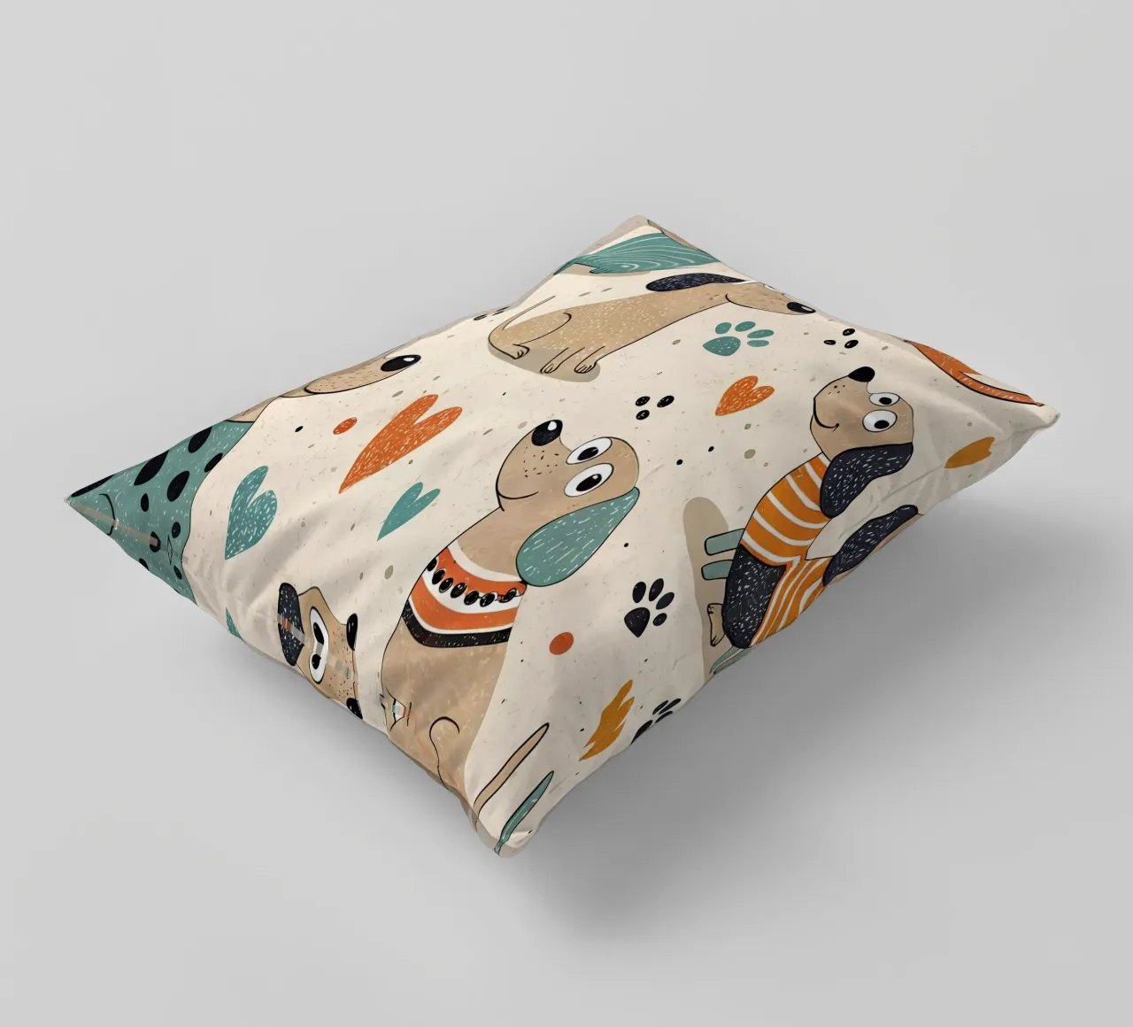 Modello di scarabocchio per cani cuscino da Happy Littles