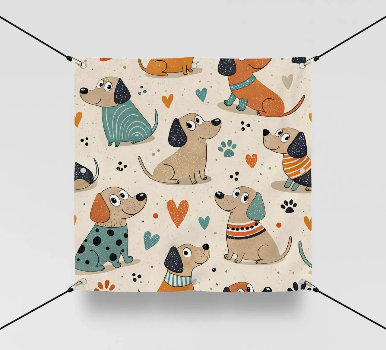 Modello di scarabocchio per cani telo in pvc da Happy Littles