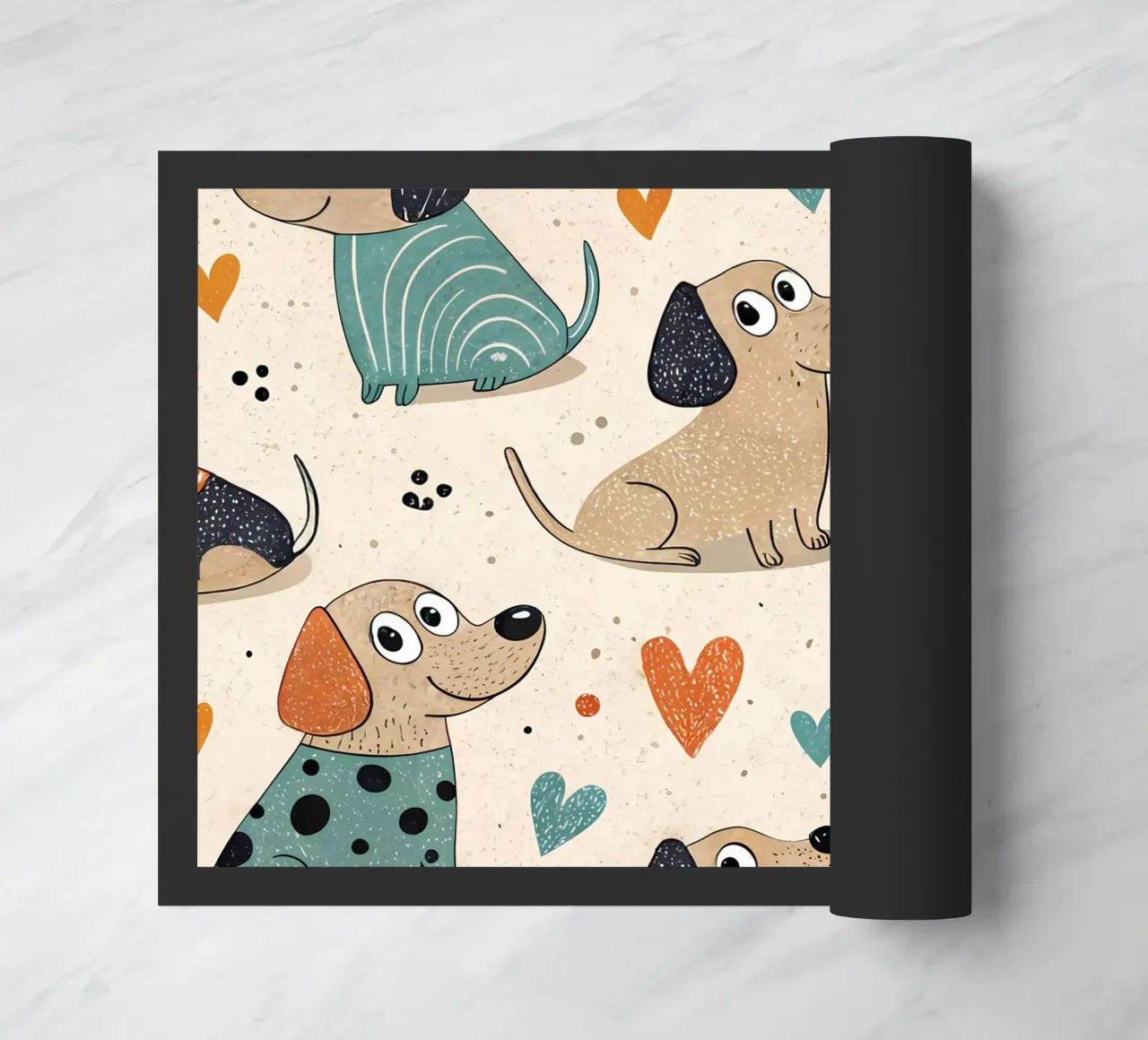 Dog Doodle Pattern doormat by Happy Littles