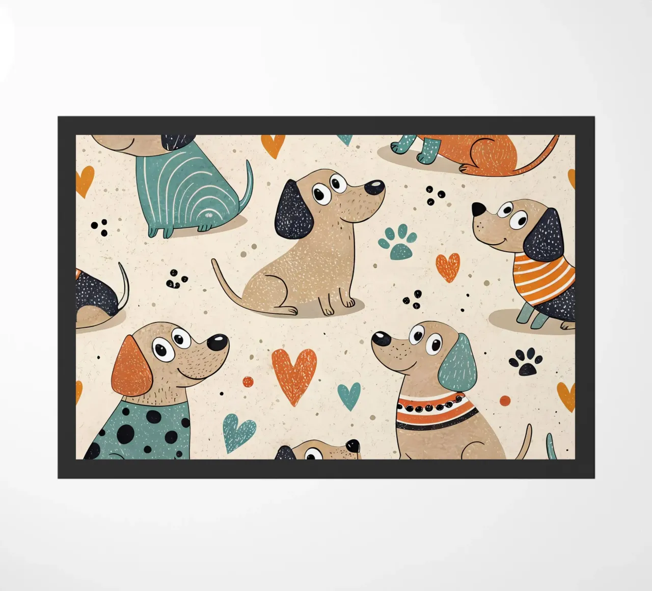 Dog Doodle Pattern doormat by Happy Littles
