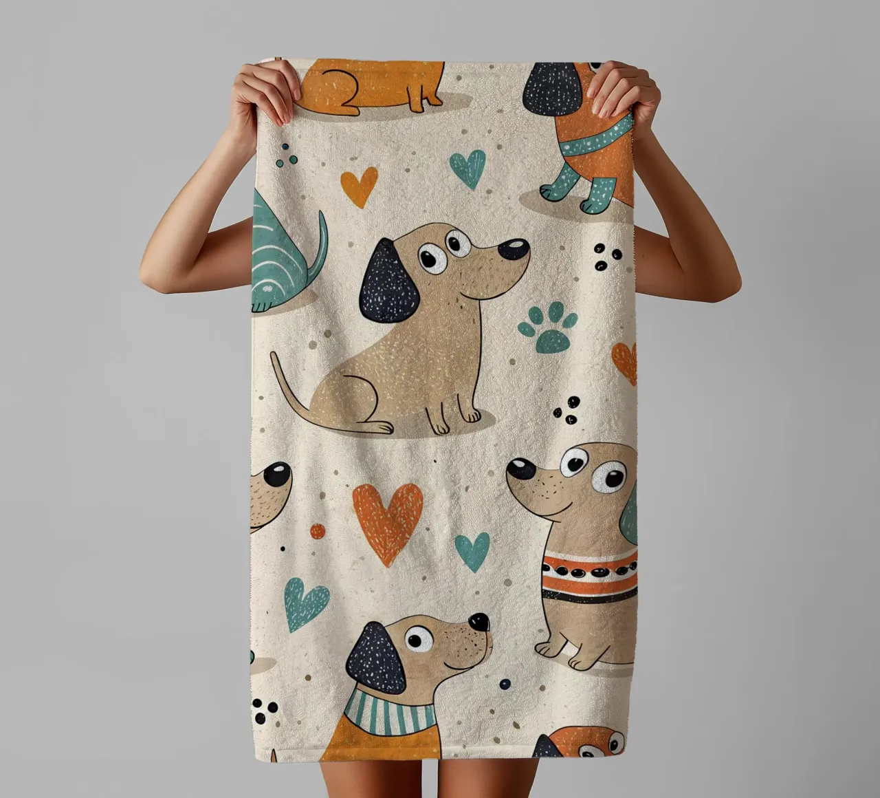 Modello di scarabocchio per cani asciugamano da bagno da Happy Littles