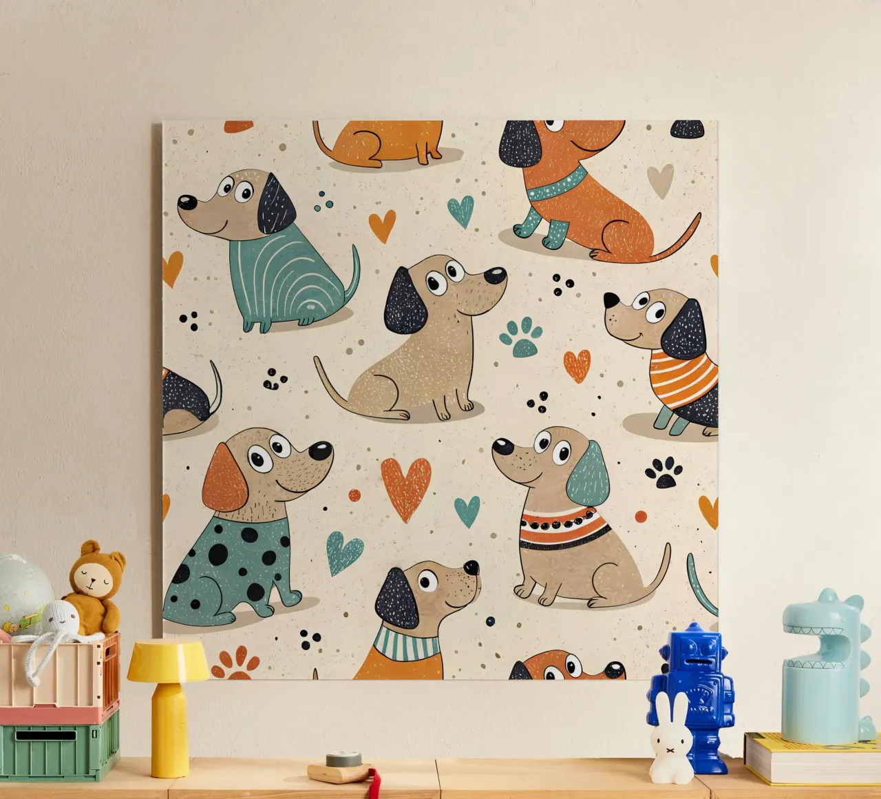 Honden Doodle Patroon acryl van Happy Littles