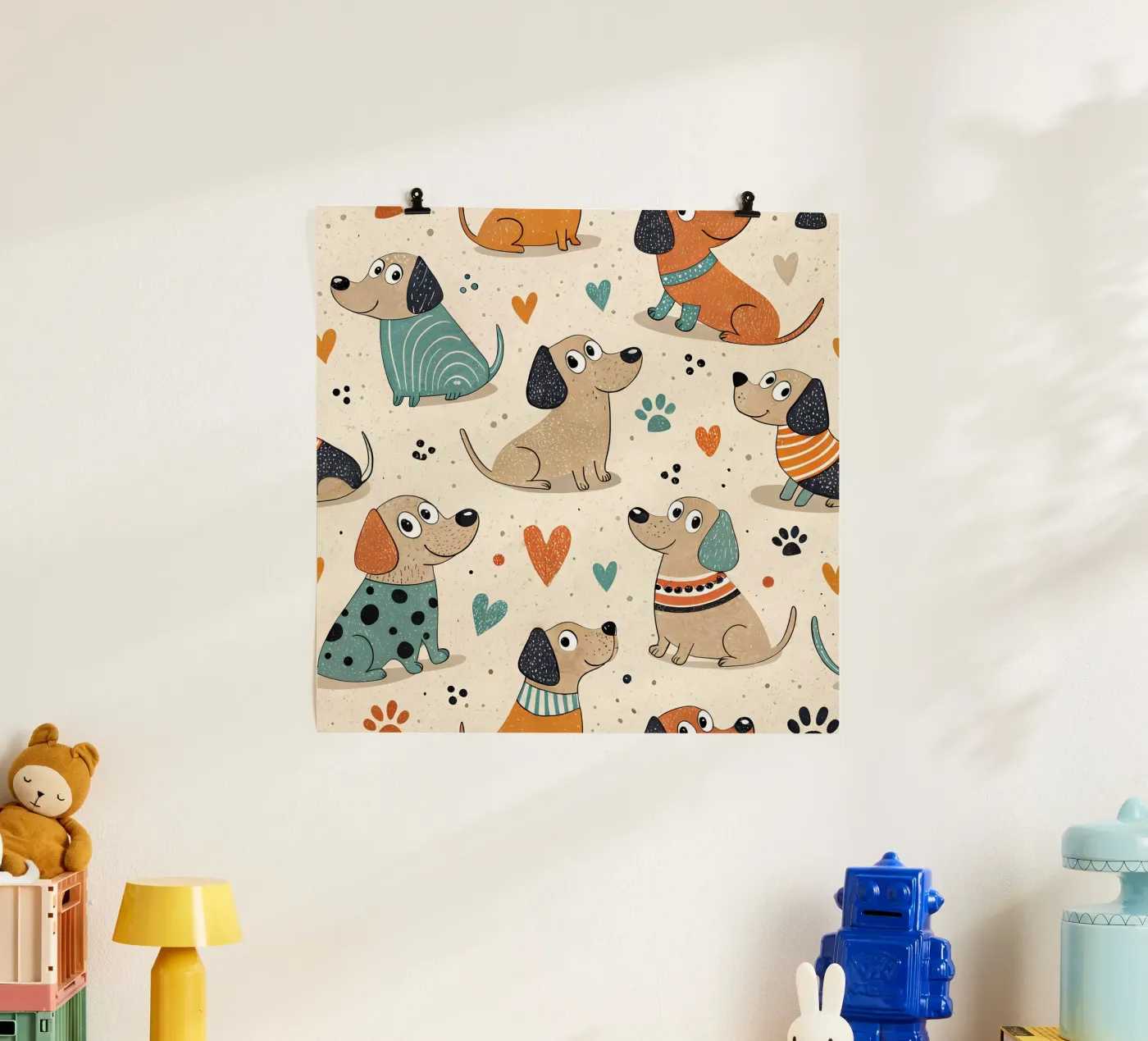 Dog Doodle Pattern poster da Happy Littles