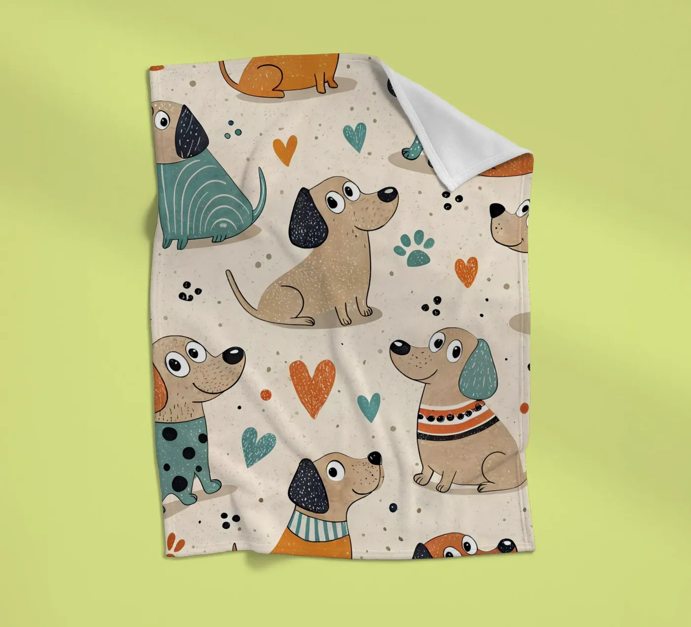 Dog Doodle Pattern fleecedeken van Happy Littles