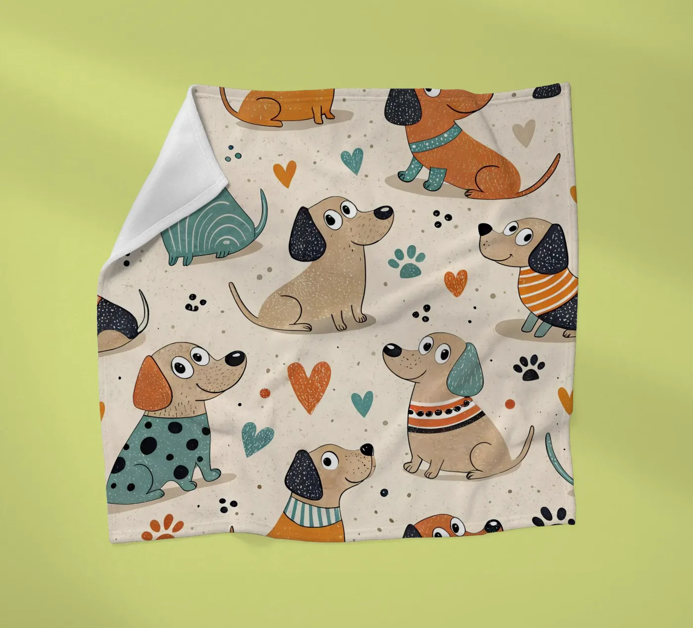Dog Doodle Pattern fleecedeken van Happy Littles