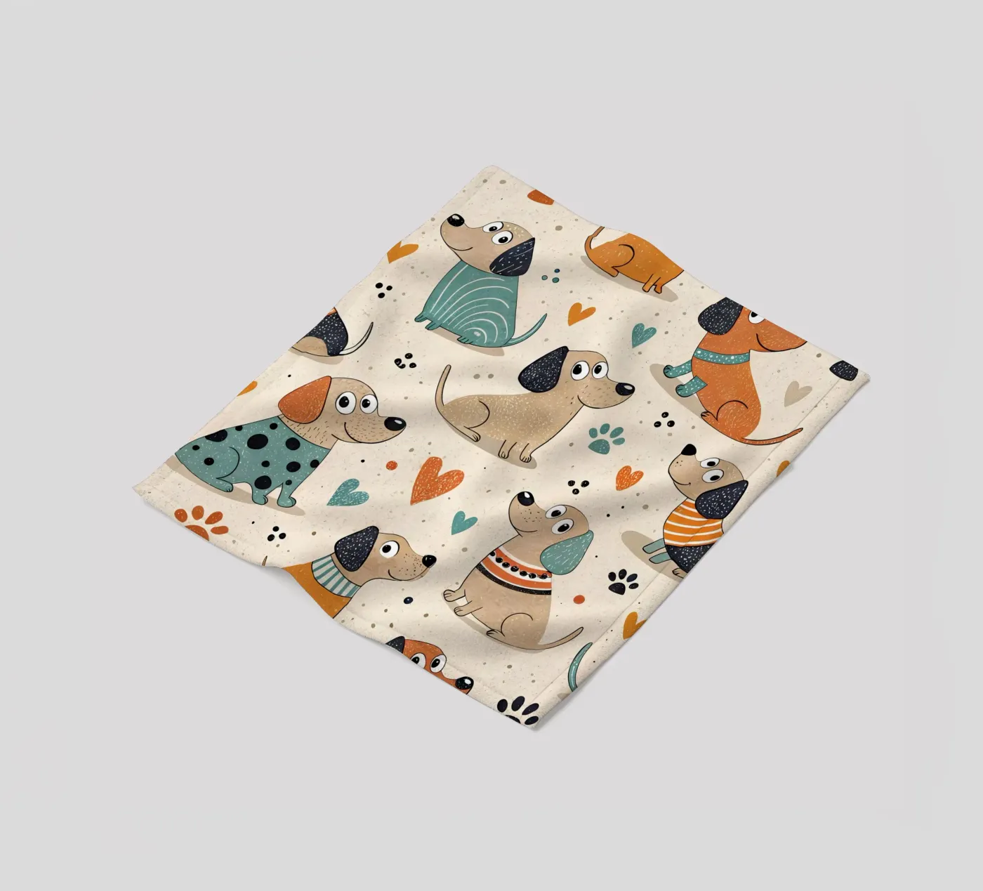Dog Doodle Pattern fleecedeken van Happy Littles