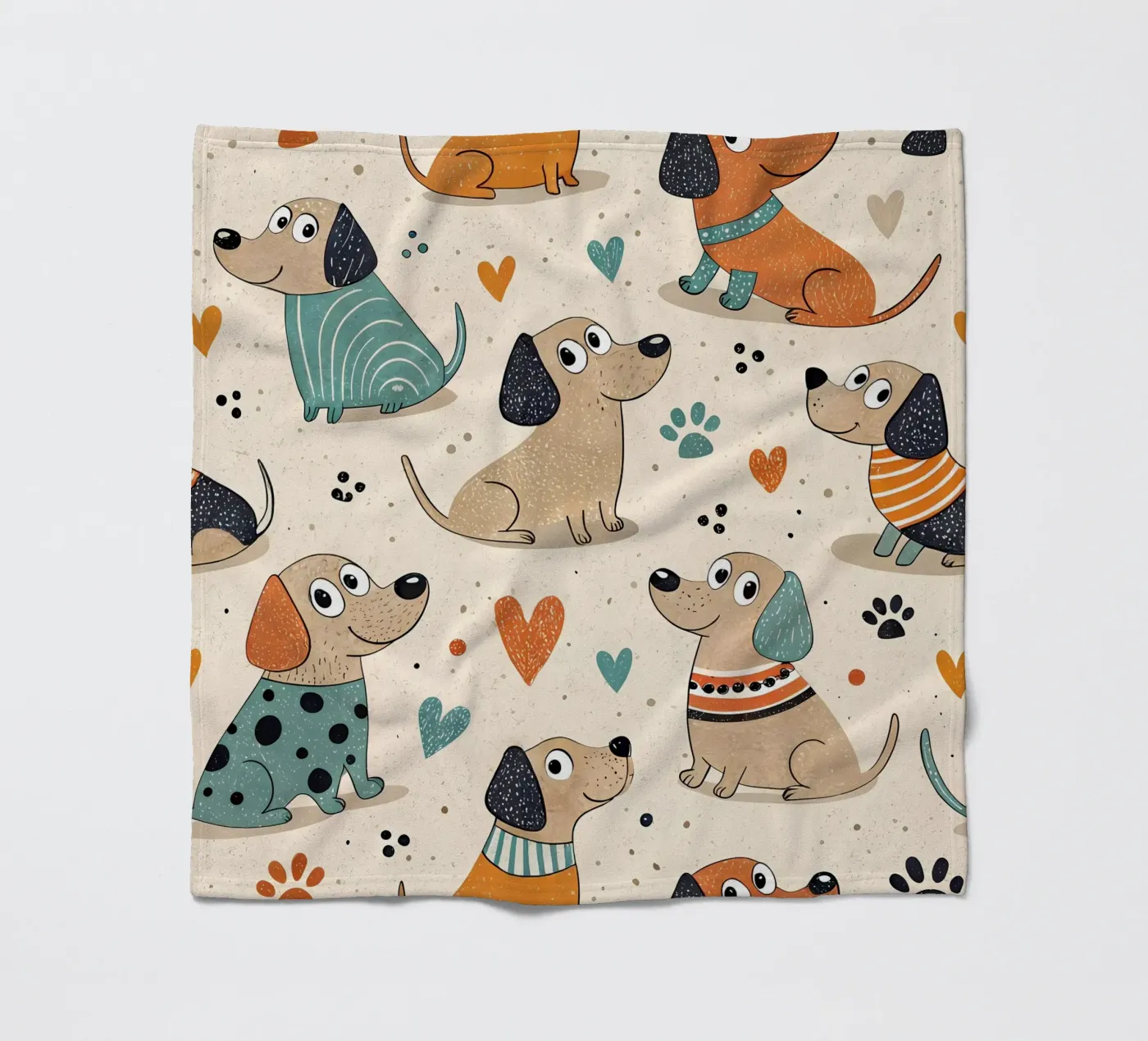 Dog Doodle Pattern fleecedeken van Happy Littles