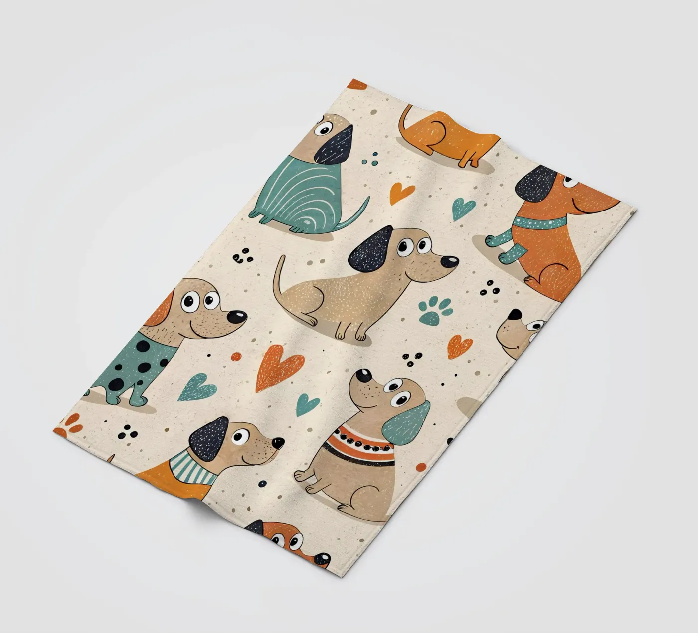 Dog Doodle Pattern fleecedeken van Happy Littles