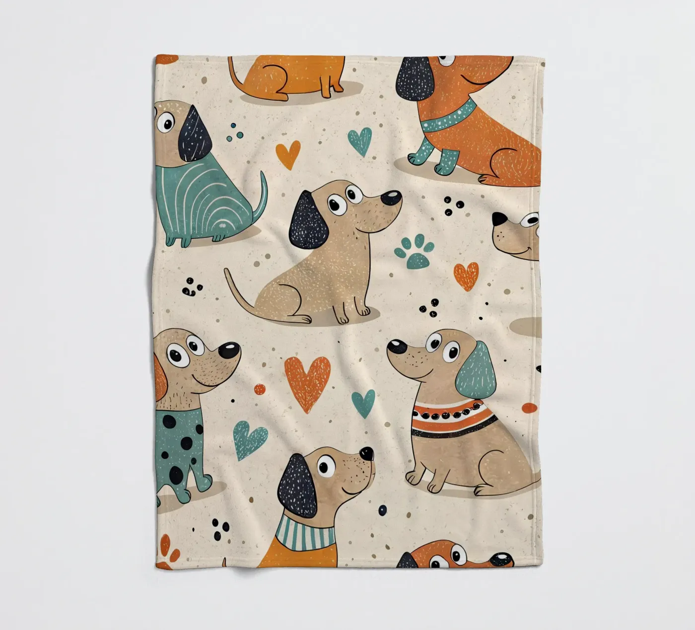 Dog Doodle Pattern fleecedeken van Happy Littles
