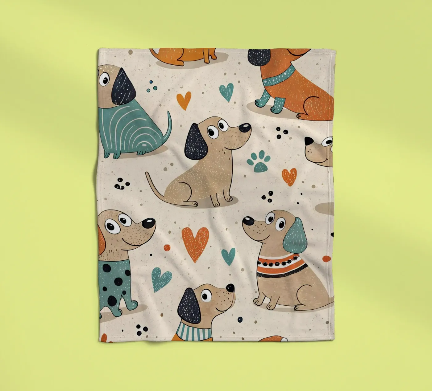 Dog Doodle Pattern fleecedeken van Happy Littles