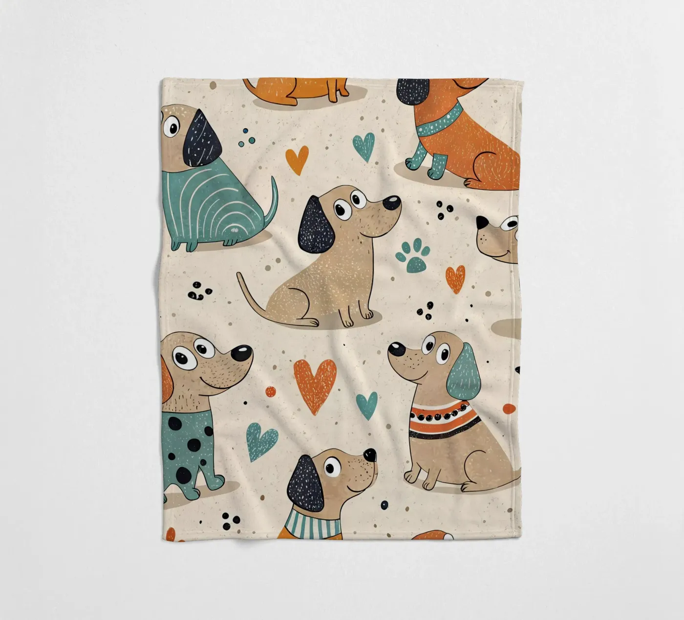 Dog Doodle Pattern fleecedeken van Happy Littles