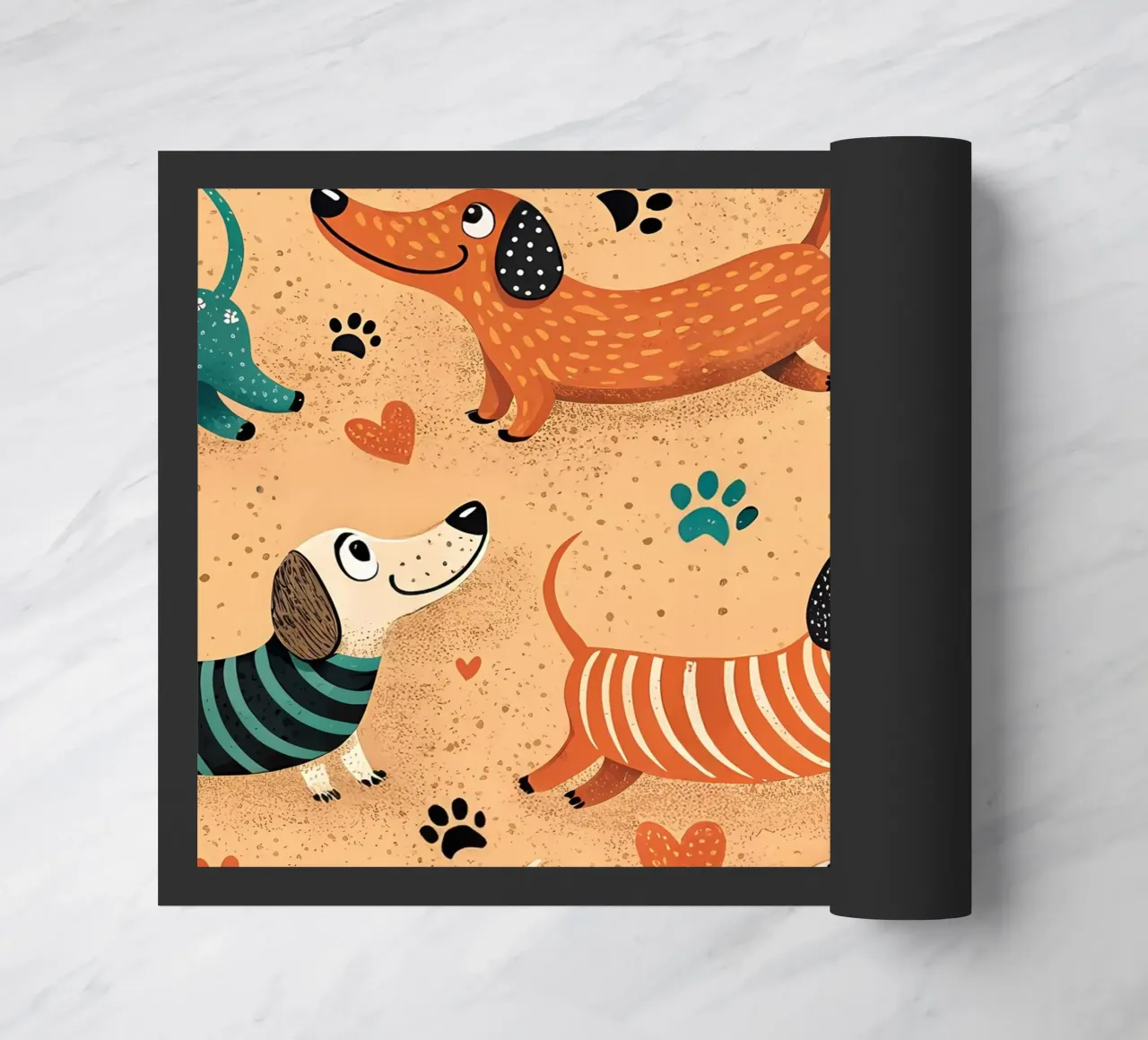 Dog Doodle Pattern doormat by Happy Littles