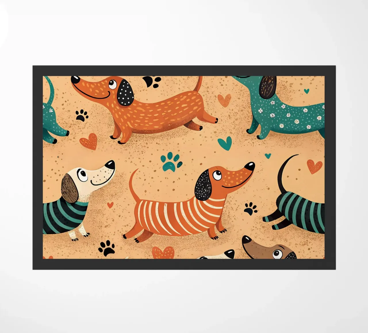 Dog Doodle Pattern doormat by Happy Littles