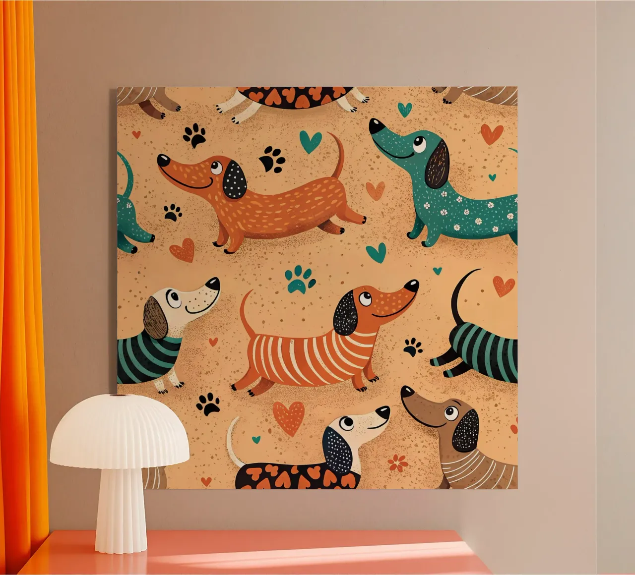 Honden Doodle Patroon acryl van Happy Littles