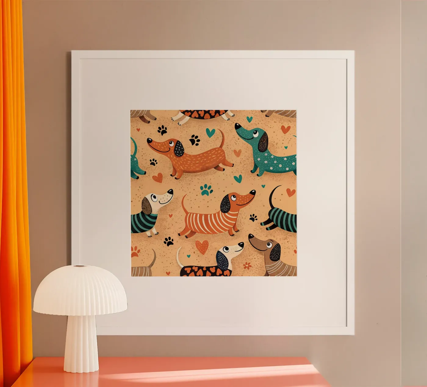 Hund Doodle-Muster Poster von Happy Littles