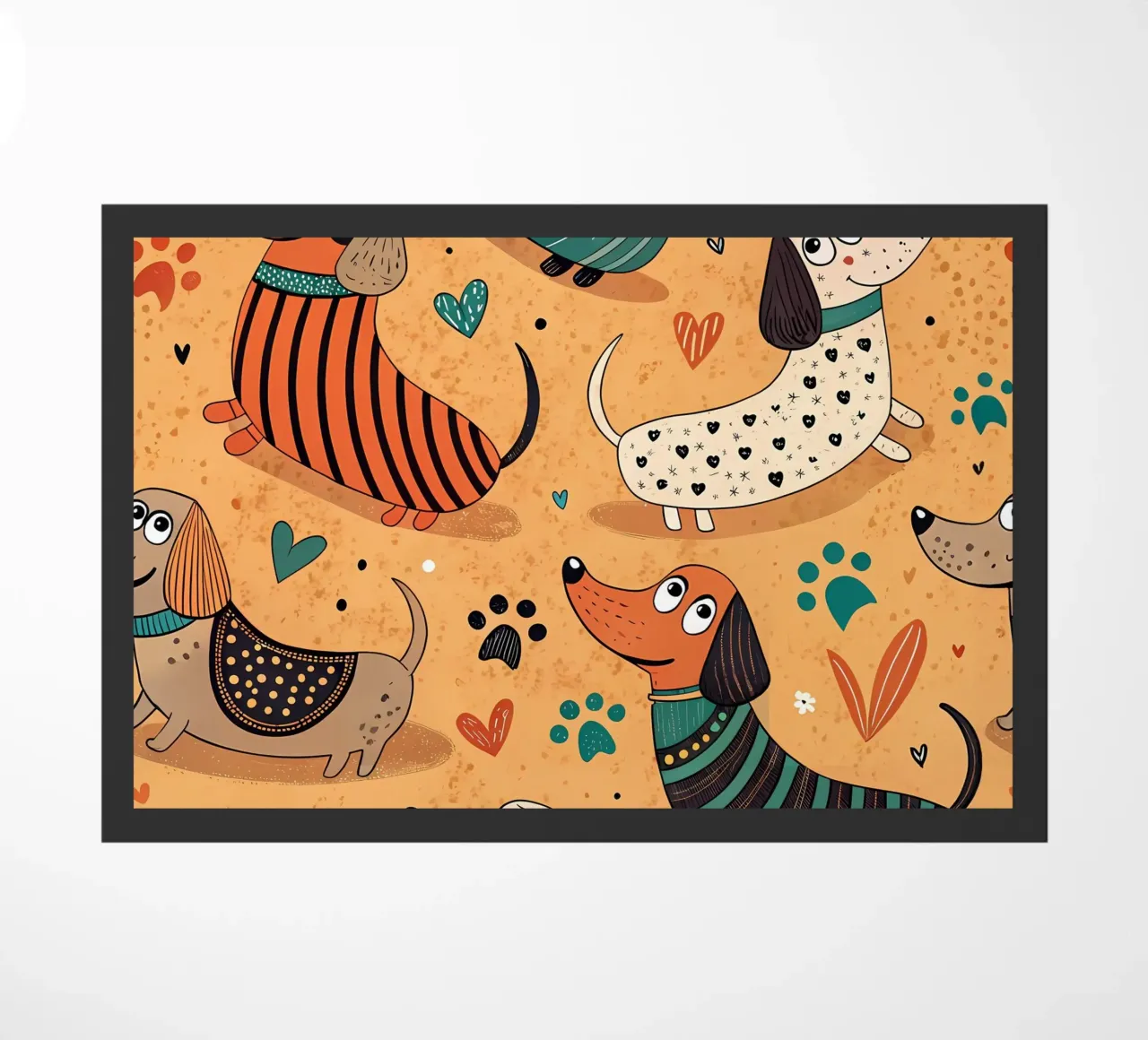 Dog Doodle Pattern doormat by Happy Littles