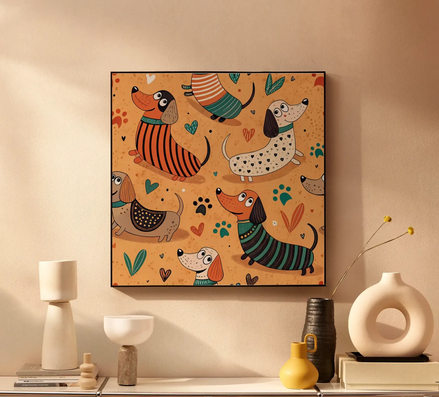 Dog Doodle Pattern plexiglas de Happy Littles