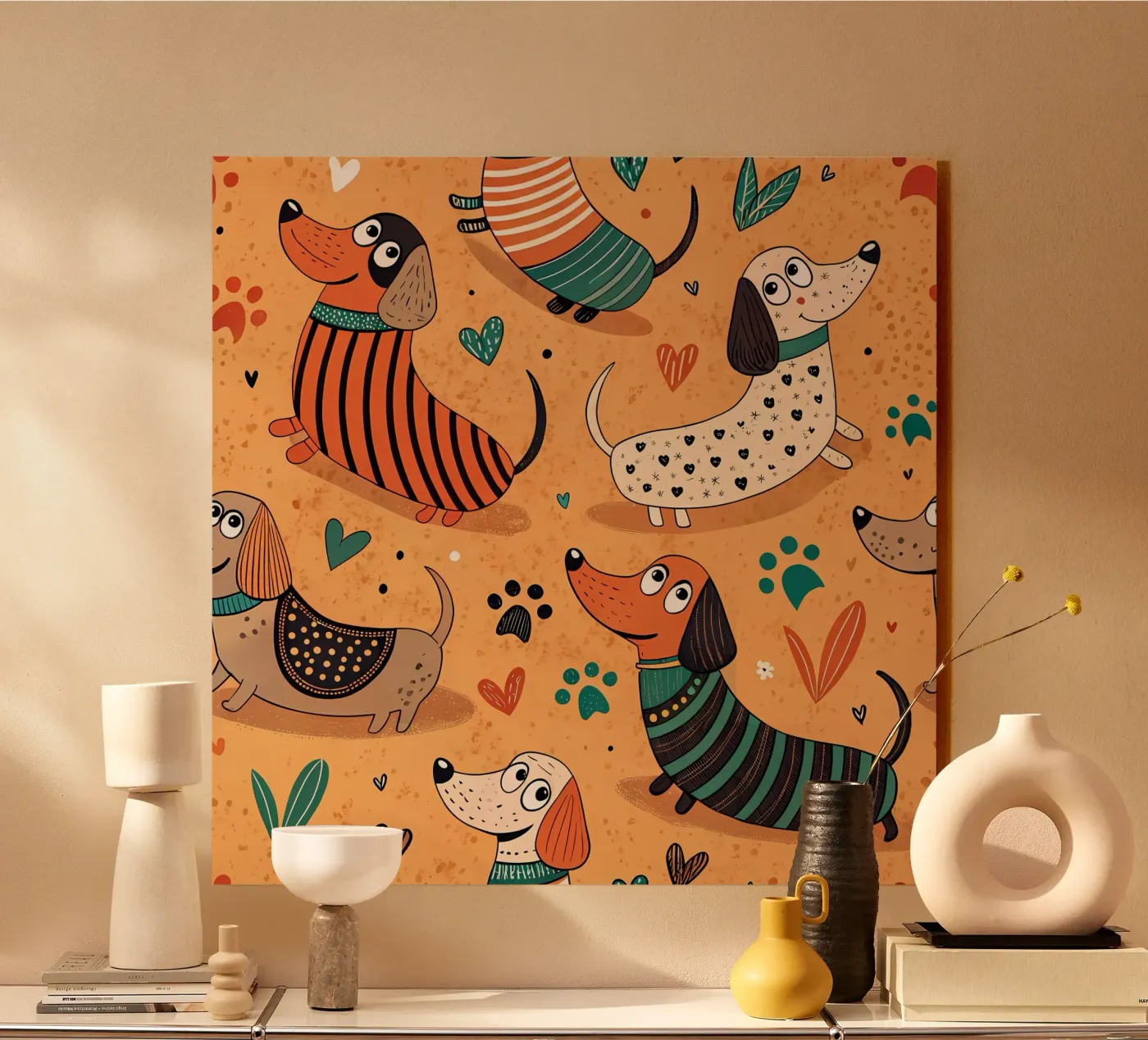 Dog Doodle Pattern plexiglas de Happy Littles