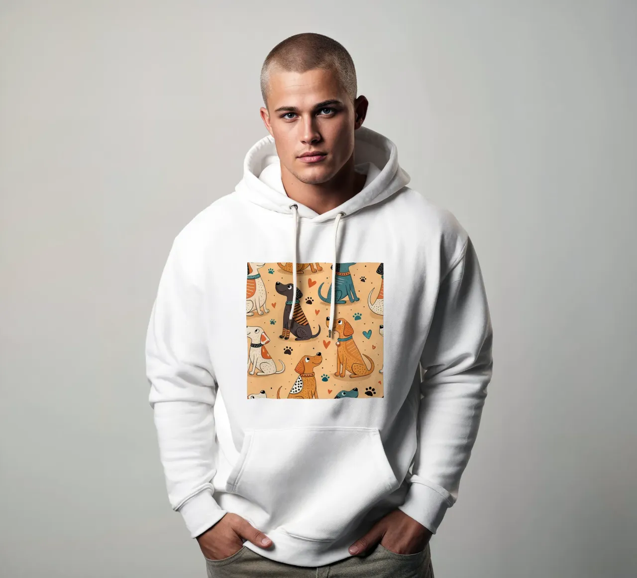 Modello di scarabocchio per cani felpa con cappuccio da Happy Littles
